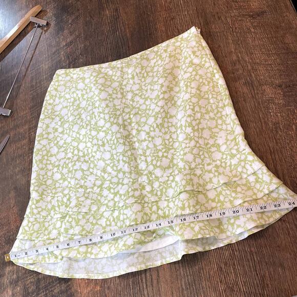 Ann Taylor LOFT Size 12P Skirt NEW Petite Linen Floral Cottagecore Flounce Hem - Picture 11 of 16